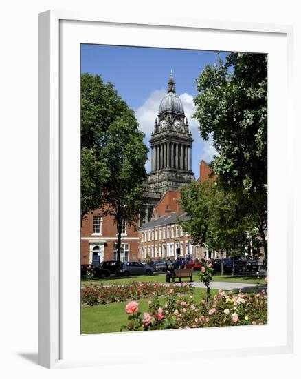 City Hall Viewed From the Historic Georgian Park Square, Leeds, West Yorkshire, England, Uk-Peter Richardson-Framed Photographic Print