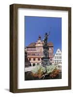 City hall with fountain on the marketplace, Tübingen, Baden-Wurttemberg, Germany-Markus Lange-Framed Photographic Print