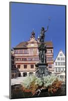 City hall with fountain on the marketplace, Tübingen, Baden-Wurttemberg, Germany-Markus Lange-Mounted Photographic Print