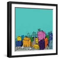 City Illustration-radoma-Framed Art Print