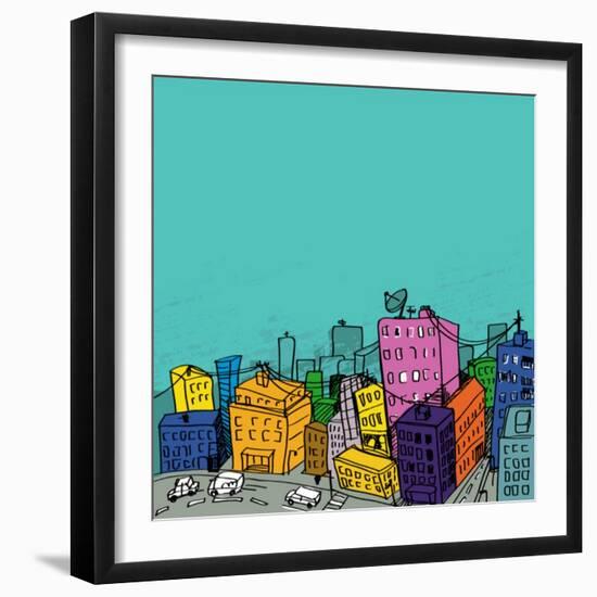 City Illustration-radoma-Framed Art Print