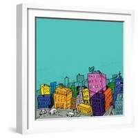 City Illustration-radoma-Framed Art Print
