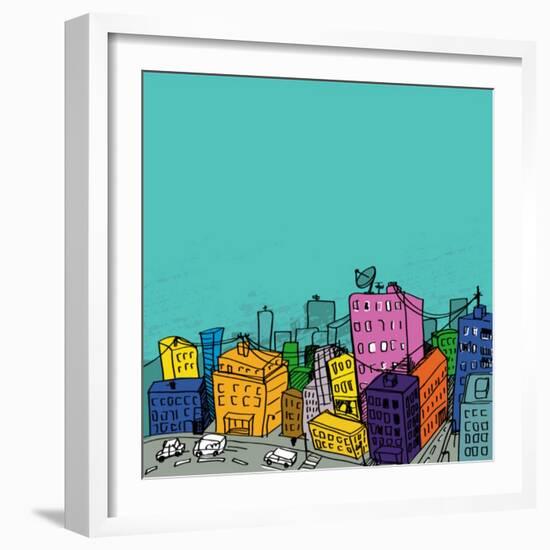 City Illustration-radoma-Framed Art Print