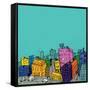 City Illustration-radoma-Framed Stretched Canvas