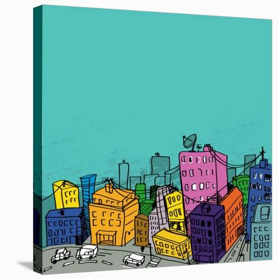 City Illustration-radoma-Stretched Canvas