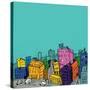 City Illustration-radoma-Stretched Canvas