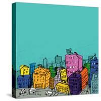 City Illustration-radoma-Stretched Canvas