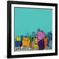 City Illustration-radoma-Framed Art Print