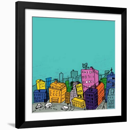 City Illustration-radoma-Framed Art Print