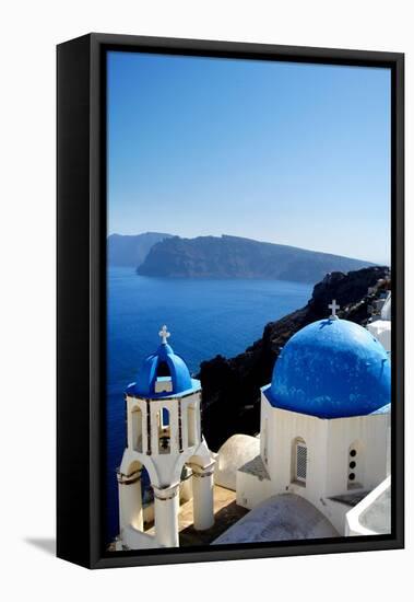 City in Santorini, on the Greek Islands-Apollofoto-Framed Stretched Canvas