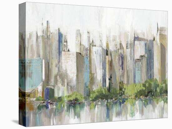 City Lake Relections-Allison Pearce-Stretched Canvas