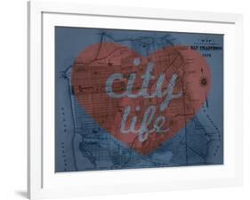 City Life - 1876, San Francisco 1876, California, United States Map-null-Framed Giclee Print