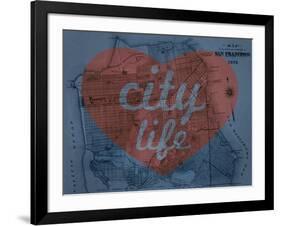 City Life - 1876, San Francisco 1876, California, United States Map-null-Framed Giclee Print