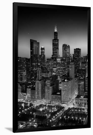City Light Chicago B W-Steve Gadomski-Framed Premium Photographic Print