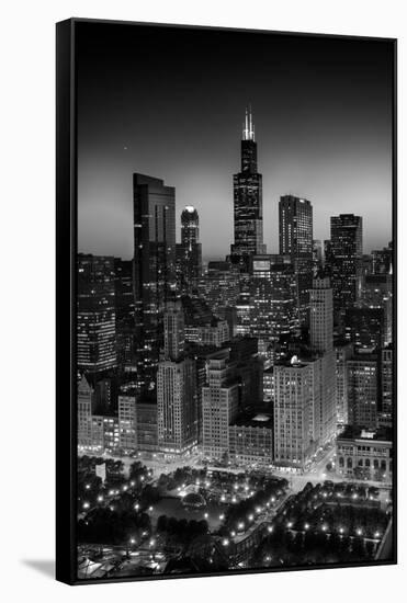 City Light Chicago B W-Steve Gadomski-Framed Stretched Canvas