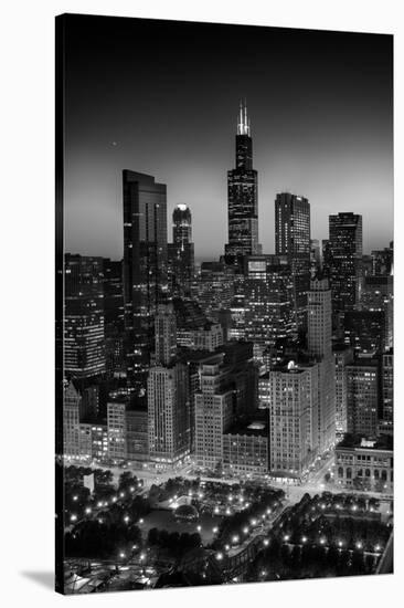 City Light Chicago B W-Steve Gadomski-Stretched Canvas