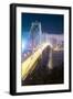 City Lights and the Bay Bridge, San Francisco, California-Vincent James-Framed Photographic Print