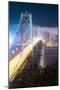 City Lights and the Bay Bridge, San Francisco, California-Vincent James-Mounted Photographic Print