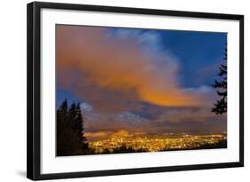 City Lights at Dusk in Portland, Oregon, USA-Chuck Haney-Framed Photographic Print