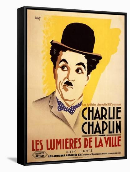 City Lights, French Movie Poster, 1931-null-Framed Stretched Canvas