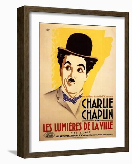 City Lights, French Movie Poster, 1931-null-Framed Art Print