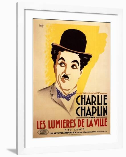 City Lights, French Movie Poster, 1931-null-Framed Art Print