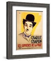 City Lights, French Movie Poster, 1931-null-Framed Art Print