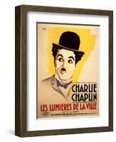 City Lights, French Movie Poster, 1931-null-Framed Art Print