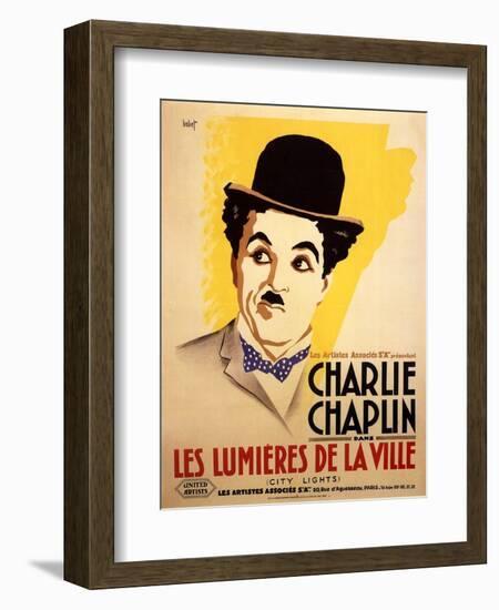 City Lights, French Movie Poster, 1931-null-Framed Art Print