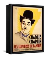 City Lights, French Movie Poster, 1931-null-Framed Stretched Canvas