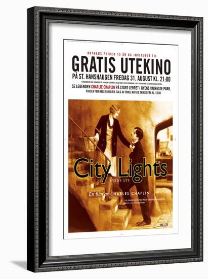 City Lights, Norwegian Movie Poster, 1931-null-Framed Art Print
