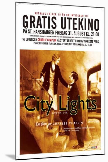 City Lights, Norwegian Movie Poster, 1931-null-Mounted Art Print