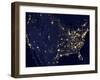 City Lights of the United States at Night-Stocktrek Images-Framed Photographic Print