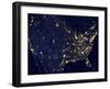 City Lights of the United States at Night-Stocktrek Images-Framed Photographic Print