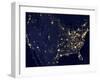 City Lights of the United States at Night-Stocktrek Images-Framed Photographic Print