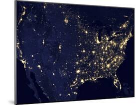 City Lights of the United States at Night-Stocktrek Images-Mounted Photographic Print