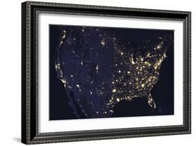 City Lights of the United States-Contemporary Photography-Framed Giclee Print