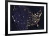 City Lights of the United States-Contemporary Photography-Framed Giclee Print