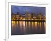 City Lights Reflected in the Willamette River, Portland, Oregon, USA-William Sutton-Framed Photographic Print