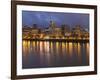 City Lights Reflected in the Willamette River, Portland, Oregon, USA-William Sutton-Framed Photographic Print