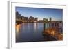 City Lights Reflected in the Willamette River, Portland, Oregon, USA-Chuck Haney-Framed Photographic Print