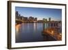 City Lights Reflected in the Willamette River, Portland, Oregon, USA-Chuck Haney-Framed Photographic Print