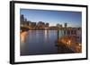 City Lights Reflected in the Willamette River, Portland, Oregon, USA-Chuck Haney-Framed Photographic Print