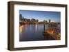 City Lights Reflected in the Willamette River, Portland, Oregon, USA-Chuck Haney-Framed Photographic Print