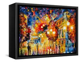 City Lights-Leonid Afremov-Framed Stretched Canvas