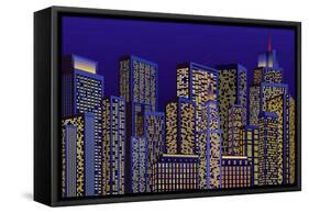 City Lights-Milovelen-Framed Stretched Canvas