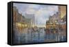 City Lights-John Bradley-Framed Stretched Canvas