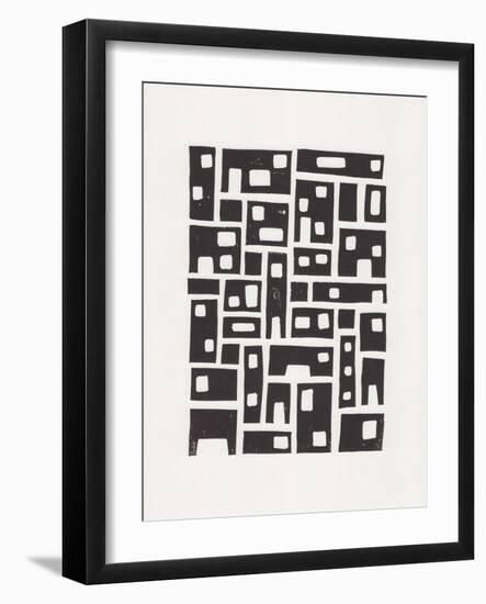 City / Lino Print-Alisa Galitsyna-Framed Photographic Print