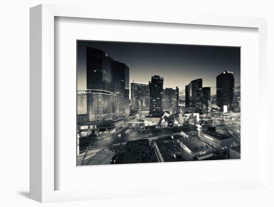 City Lit Up at Dusk, Citycenter Las Vegas, Las Vegas Strip, Las Vegas, Nevada, USA-null-Framed Photographic Print