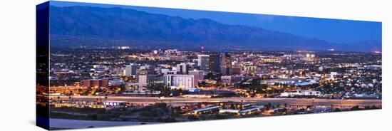 City Lit Up at Dusk, Tucson, Pima County, Arizona, USA 2010-null-Stretched Canvas